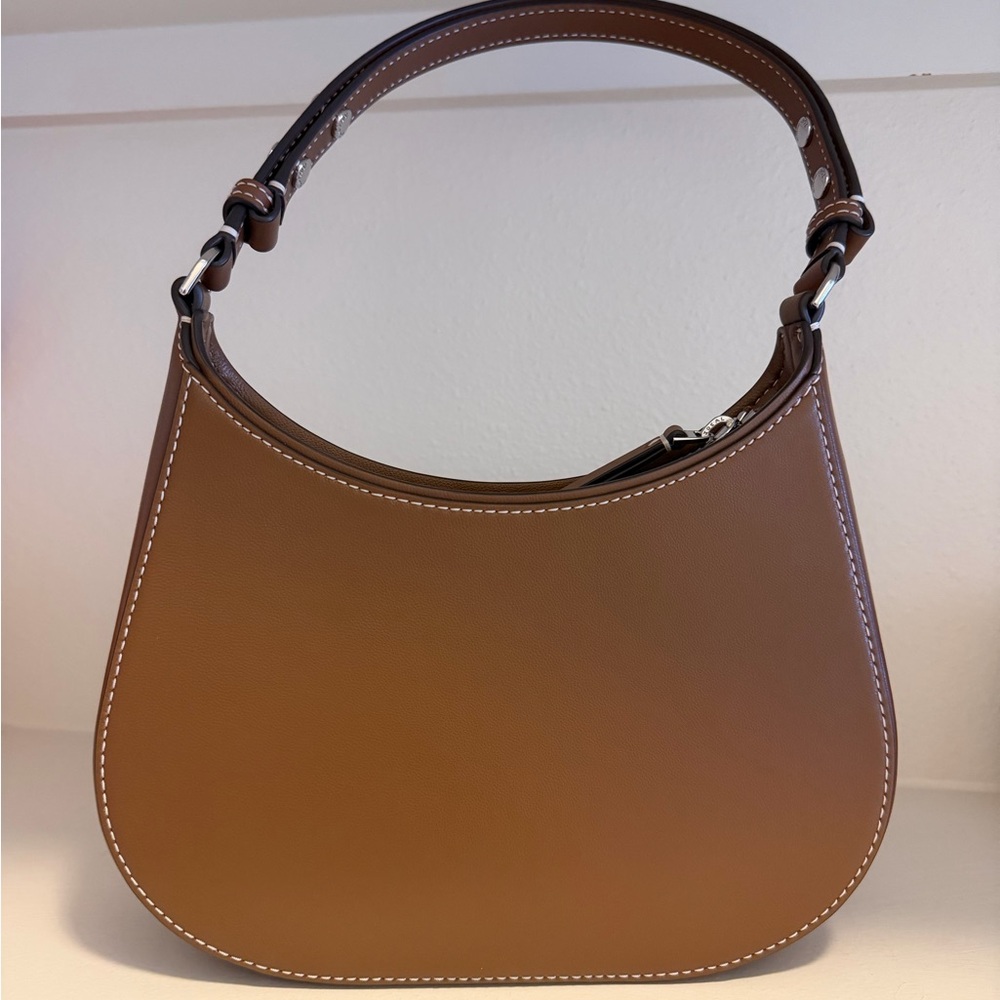 Tory Burch Brown and White Floral Shoulder Bag - Picture 2 of 5